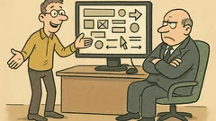 Dowcip: Projektant interfejsu z dumą prezentuje szefowi