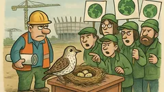 Dowcip: Ekolog przerywa budowę Stadionu Narodowego...