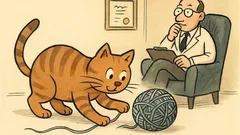 Dowcip: Czym bawi się kot psychiatry?