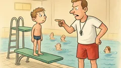 Dowcip: Ratownik podchodzi do Jasia na basenie…