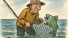 Dowcip: stary człowiek zarzucił sieć w morze