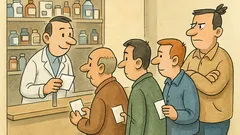 Dowcip: Kolejka w aptece i tajny kod