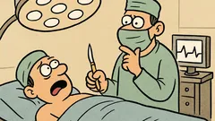 Dowcip: Na sali operacyjnej — doktorze, to boli!