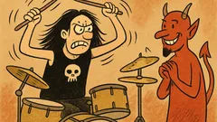 Dowcip: Perkusista deathmetalowy gra tak szybko, że