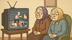 Dowcip: Dwie babcie oglądają boks w TV