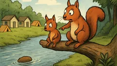 Dowcip: Nad rzeczką był camping… dwie wiewiórki