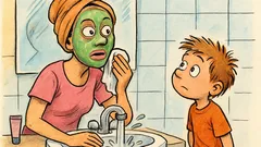 Dowcip: Jasio patrzy, jak mama nakłada maseczkę