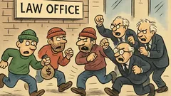 Dowcip: banda rabusiów napada na klub prawników