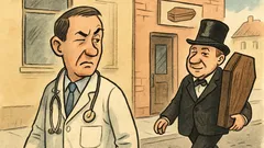 Dowcip: lekarz i grabarz mrugają identycznie