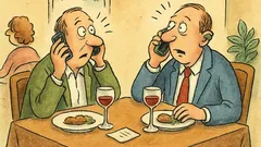 Dowcip: Czyja żona zadzwoni pierwsza, ten płaci rachunek...