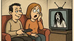 Dowcip: Mąż z żoną oglądają horror...