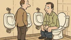 Dowcip: Rozmawia dwóch kolegów w toalecie...
