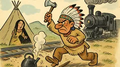 Dowcip: Wódz wita pierwszy pociąg