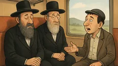 Dowcip: W przedziale siedzi dwóch rabinów i Żyd