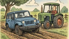 Dowcip: Im lepsza terenówka, tym dalej jedziesz