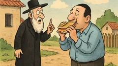 Dowcip: Idzie sobie rabin przez wieś i widzi