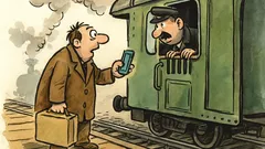 Dowcip: Płacisz komórką za pociąg do Wołomina...