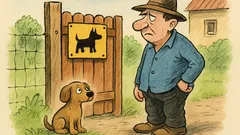 Dowcip: Baco, czemu ten napis „Uwaga, pies”?