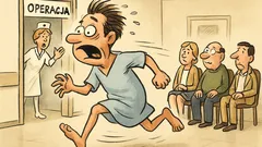 Dowcip: Facet ucieka z operacji w szpitalu