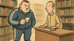 Dowcip: Dresiarz w księgarni szuka Grocholi