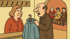 Dowcip: Proszę powiesić mój płaszcz...