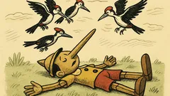 Dowcip: Ciało Pinokia leżało, dzięcioły już nadlatywały