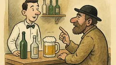 Dowcip: Baco, co pijecie: wódkę czy wino?