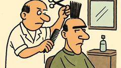 Dowcip: Fryzjer chciał tylko wyrównać baczki...