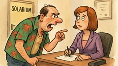 Dowcip: Facet wpada do solarium i krzyczy...