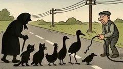 Dowcip: Jeśli drogę przebiegnie czarna babcia…