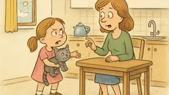 Dowcip: Wchodzi dziewczynka do kuchni z kotkiem