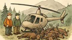 Dowcip: Dwóch myśliwych zamawia helikopter na jelenie