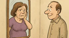 Dowcip: Kobieta staje przed lustrem i…