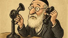 Dowcip: Sędziwy Żyd uczy się telefonu
