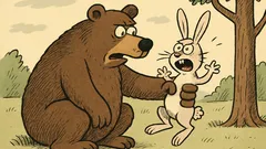 Dowcip: Niedźwiedź łapie zajączka, a on krzyczy...