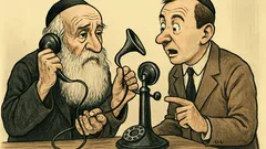 Dowcip: Sędziwy Żyd pyta o telefon…