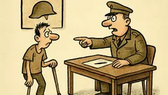 Dowcip: Mobilizacja, komisja wojskowa i brak nogi