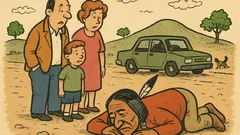 Dowcip: Rodzina zwiedza rezerwat Indian, gdy nagle...