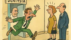 Dowcip: Z gabinetu dentystycznego wypada pacjent…
