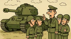 Dowcip: Kapitan podchodzi do żołnierzy przy czołgu…