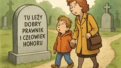 Dowcip: Matka z synem idą cmentarzem…