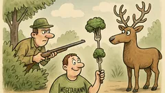 Dowcip: wegetarianin wchodzi do lasu...