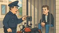 Dowcip: Policjant zatrzymuje pędzącego motocyklistę