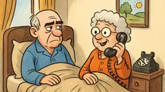 Dowcip: Stara wdowa i wdowiec po pięciu latach...