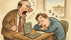 Dowcip: Szef krzyczy: Spać można w domu!