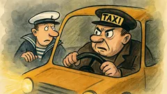 Dowcip: Taksówkarz wiezie marynarza we mgle...