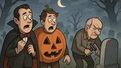 Dowcip: Dwóch facetów wraca z imprezy Halloween